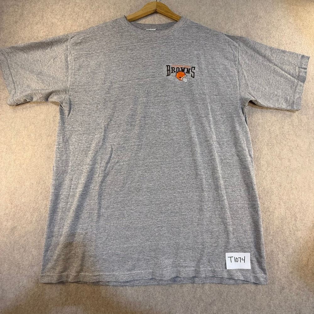 Vintage Starter Cleveland Browns T-Shirt Mens Large Gray Made in USA NFL Hole